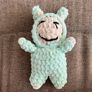 PLUSH LABUBU INSPIRED TOY MINT GREEN HANDMADE